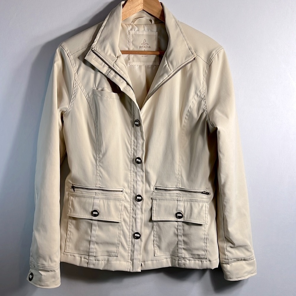 Prana Women's Cream Lightweight Button-Front Jacket